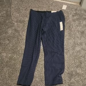 a new day Women's Navy Pinstripe Straight Leg Jeans